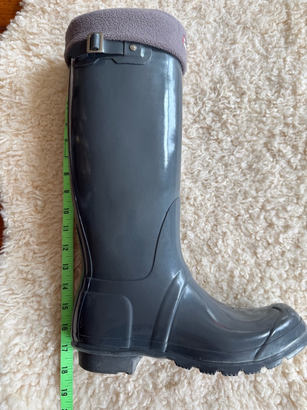 Hunter Gloss Tall Rain Boots in Charcoal - Picture 7 of 8